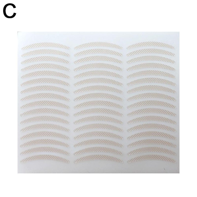 Lace 2nd Generation Invisible Double Eyelid Tape, Mesh, Self-Adhesive, Nude Color, Invisible, 48 Patches, Brown Olive-Shaped Eyelash Tape